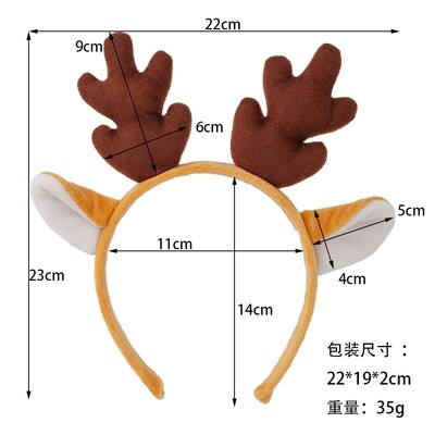 Ziemassvētku galvassega Brieža raga galvassega Aļņa galvas saite Priecīgus Ziemassvētkus saģērbt Flaneļa aļņa ausu raga galvas saite Jaungada matu lente