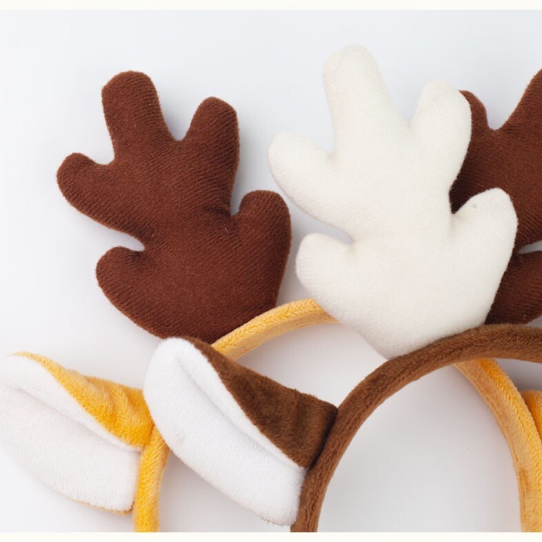 Ziemassvētku galvassega Brieža raga galvassega Aļņa galvas saite Priecīgus Ziemassvētkus saģērbt Flaneļa aļņa ausu raga galvas saite Jaungada matu lente