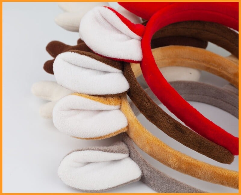 Ziemassvētku galvassega Brieža raga galvassega Aļņa galvas saite Priecīgus Ziemassvētkus saģērbt Flaneļa aļņa ausu raga galvas saite Jaungada matu lente