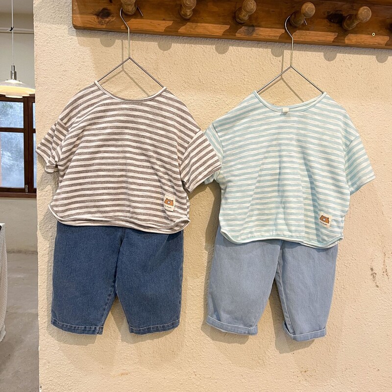 szarvas jonmi 2023 tavasz, új koreai stílusú, gyerek bő, alkalmi farmernadrág, egyszínű tipegő gyerek farmer nadrág