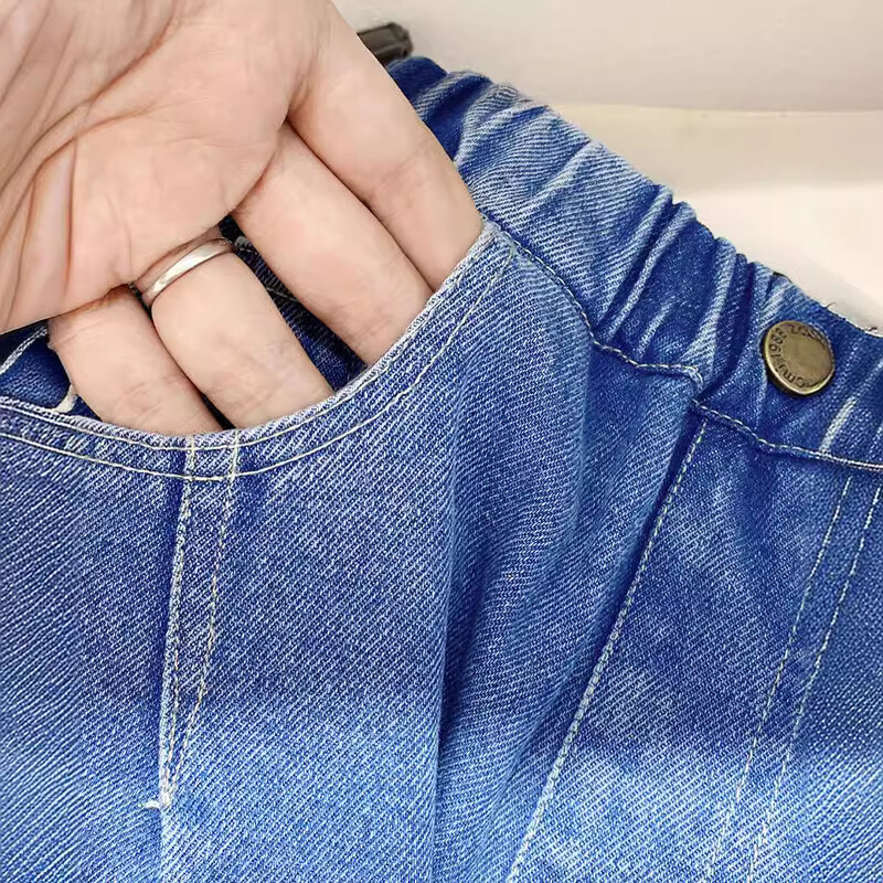 Új tavaszi őszi Diákok Fiúk Farmerek Elasztikus derékrugós Gyerek Fiú Farmernadrág Alkalmi Bő Kényelmes Gyerek Fiú Nadrág