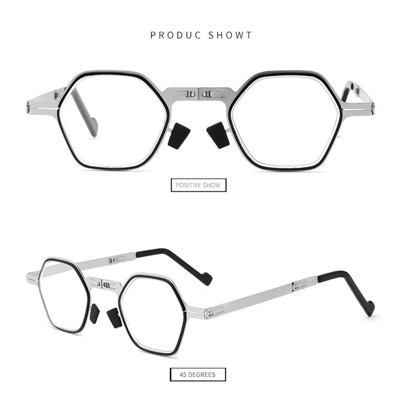 Pielāgojamas salokāmas lasīšanas brilles ar inteliģento tālummaiņas funkciju