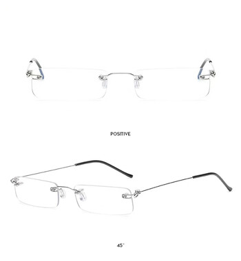 Очки Anti-Blue Rimless Γυαλιά Ανάγνωσης Τετράγωνα Μεταλλικά Πρεσβυωπικά Γυαλιά Οράσεως Ανδρικά Γυαλιά για Όραση +1,0 έως +4,0