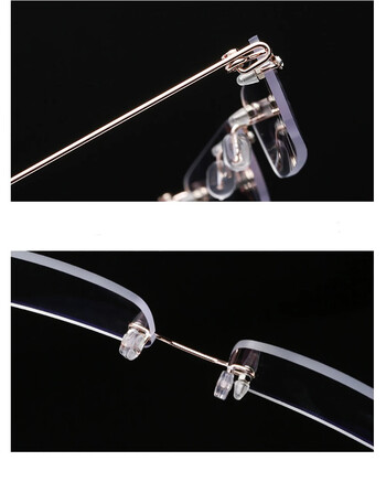 Очки Anti-Blue Rimless Γυαλιά Ανάγνωσης Τετράγωνα Μεταλλικά Πρεσβυωπικά Γυαλιά Οράσεως Ανδρικά Γυαλιά για Όραση +1,0 έως +4,0