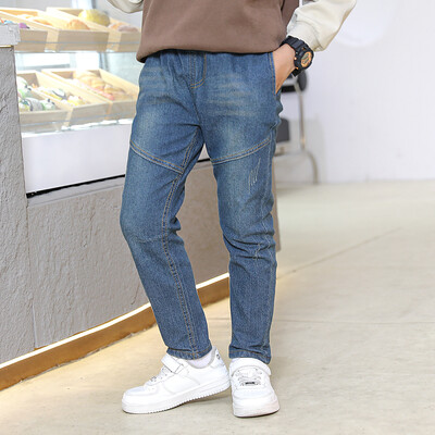 IENENS 4-11 metų berniukams ploni tiesūs džinsai vaikams džinsiniai ilgos kelnės vaikiškos laisvalaikio kelnės