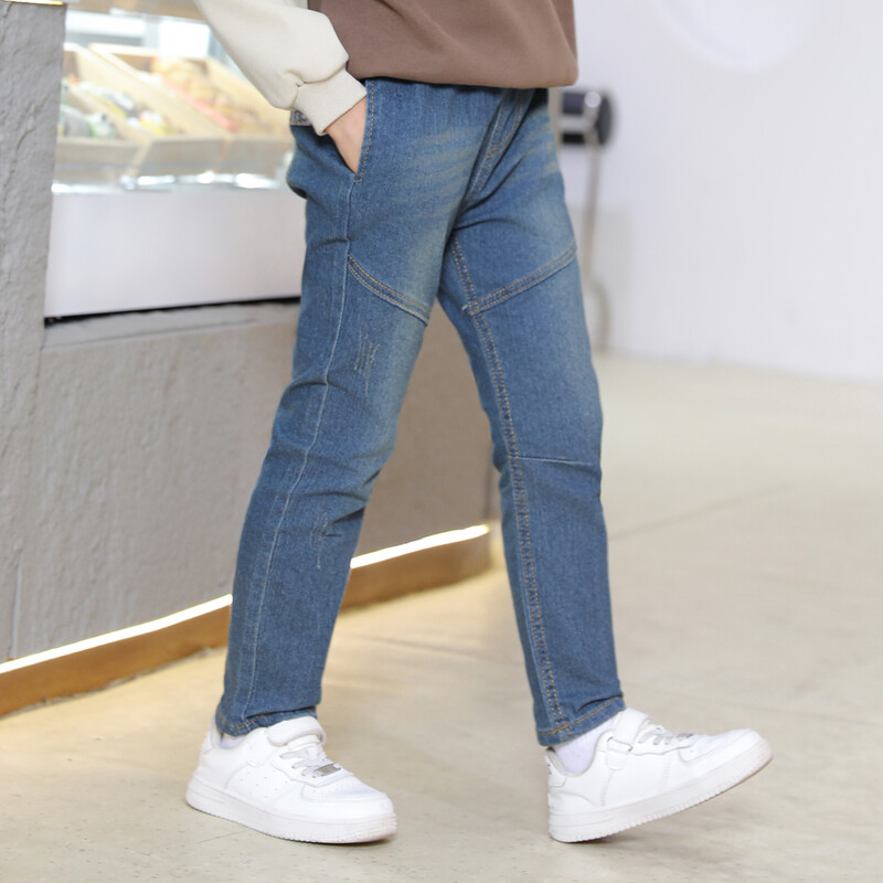 IENENS 4-11 metų berniukams ploni tiesūs džinsai vaikams džinsiniai ilgos kelnės vaikiškos laisvalaikio kelnės