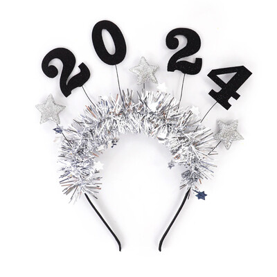 Naujųjų metų galvos apdangalai Blizgučiai auksiniai sidabriniai blizgučiai plaukų juostos moterims mergaitėms plaukų lankelis Naujųjų metų išvakarės Kalėdų vakarėlio plaukų aksesuarai