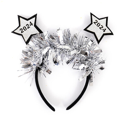 Naujųjų metų galvos apdangalai Blizgučiai auksiniai sidabriniai blizgučiai plaukų juostos moterims mergaitėms plaukų lankelis Naujųjų metų išvakarės Kalėdų vakarėlio plaukų aksesuarai