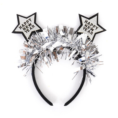Naujųjų metų galvos apdangalai Blizgučiai auksiniai sidabriniai blizgučiai plaukų juostos moterims mergaitėms plaukų lankelis Naujųjų metų išvakarės Kalėdų vakarėlio plaukų aksesuarai
