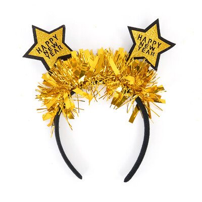 Naujųjų metų galvos apdangalai Blizgučiai auksiniai sidabriniai blizgučiai plaukų juostos moterims mergaitėms plaukų lankelis Naujųjų metų išvakarės Kalėdų vakarėlio plaukų aksesuarai