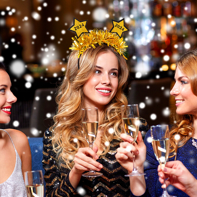 Naujųjų metų galvos apdangalai Blizgučiai auksiniai sidabriniai blizgučiai plaukų juostos moterims mergaitėms plaukų lankelis Naujųjų metų išvakarės Kalėdų vakarėlio plaukų aksesuarai
