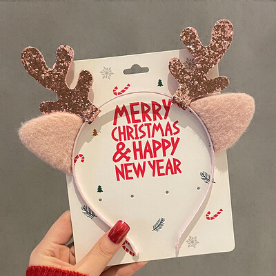 Aranyos rajzfilm karácsonyi fejpánt Puff szarvas fül nagy masni hajpánt Cosplay kellék bolyhos plüss gyerek fejfedő