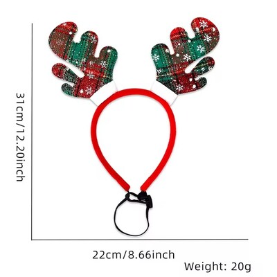 2024 Χαριτωμένο χριστουγεννιάτικο κατοικίδιο ζώο κεφαλιού Κέρατα με νιφάδες χιονιού Διακόσμηση κεφαλιού για σκύλους Χριστουγεννιάτικο δώρο για διακοσμήσεις χριστουγεννιάτικων πάρτι για το νέο έτος