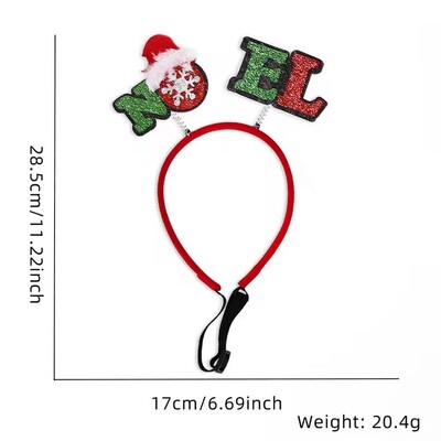 2024 Χαριτωμένο χριστουγεννιάτικο κατοικίδιο ζώο κεφαλιού Κέρατα με νιφάδες χιονιού Διακόσμηση κεφαλιού για σκύλους Χριστουγεννιάτικο δώρο για διακοσμήσεις χριστουγεννιάτικων πάρτι για το νέο έτος