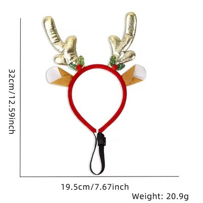 2024 Χαριτωμένο χριστουγεννιάτικο κατοικίδιο ζώο κεφαλιού Κέρατα με νιφάδες χιονιού Διακόσμηση κεφαλιού για σκύλους Χριστουγεννιάτικο δώρο για διακοσμήσεις χριστουγεννιάτικων πάρτι για το νέο έτος