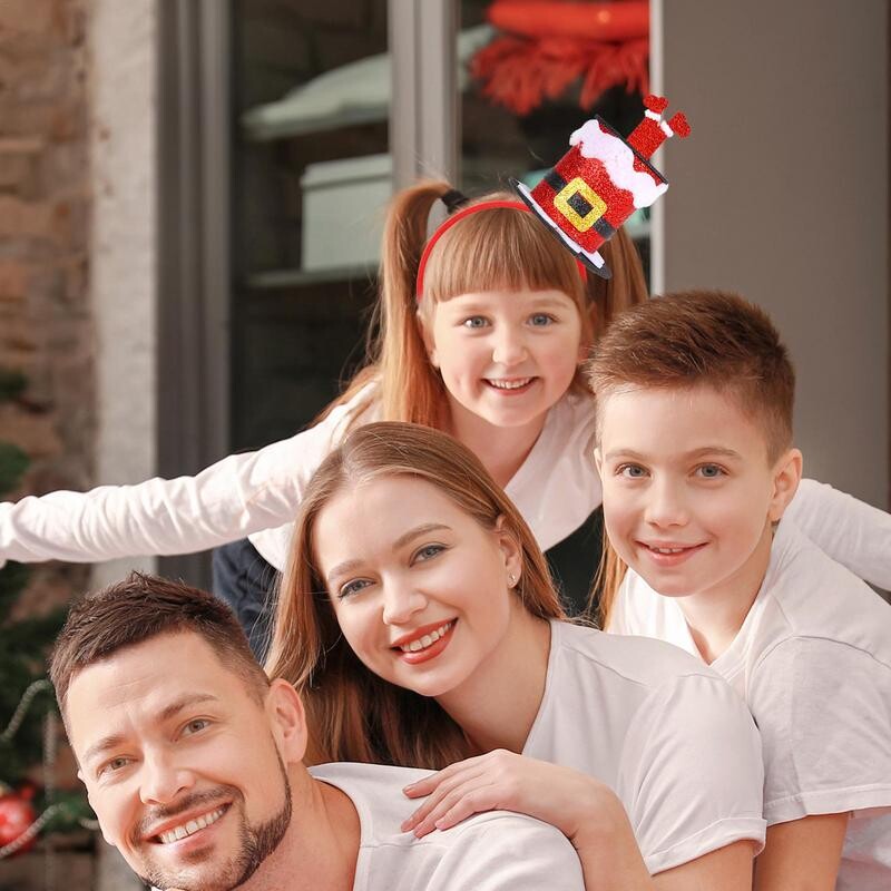 Galvas lentes Ziemassvētkiem Mīksta Sarkana Zaļa Sudraba Elastīga Ziemassvētku Galvassega Ērtas Klasiskas Ziemassvētku Dekorācijas Bērniem