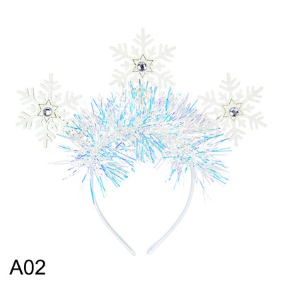Bērnu baltas sniegpārslas formas vizulis dekoratīvs matu turētājs stīpa Ziemassvētku skatuves uzstāšanās kostīmu aksesuāri matu aksesuāri