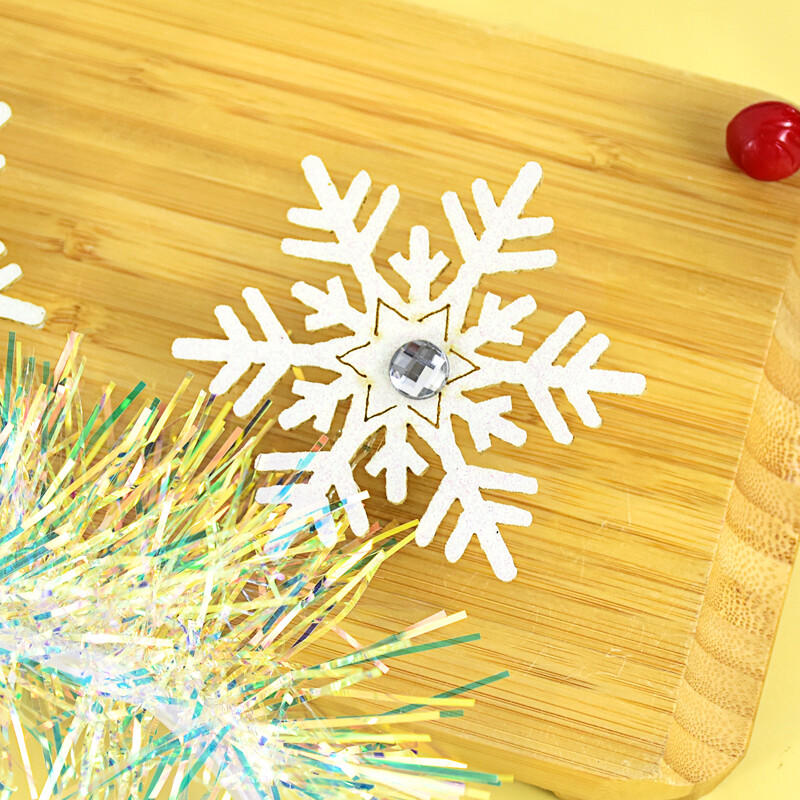 Bērnu baltas sniegpārslas formas vizulis dekoratīvs matu turētājs stīpa Ziemassvētku skatuves uzstāšanās kostīmu aksesuāri matu aksesuāri