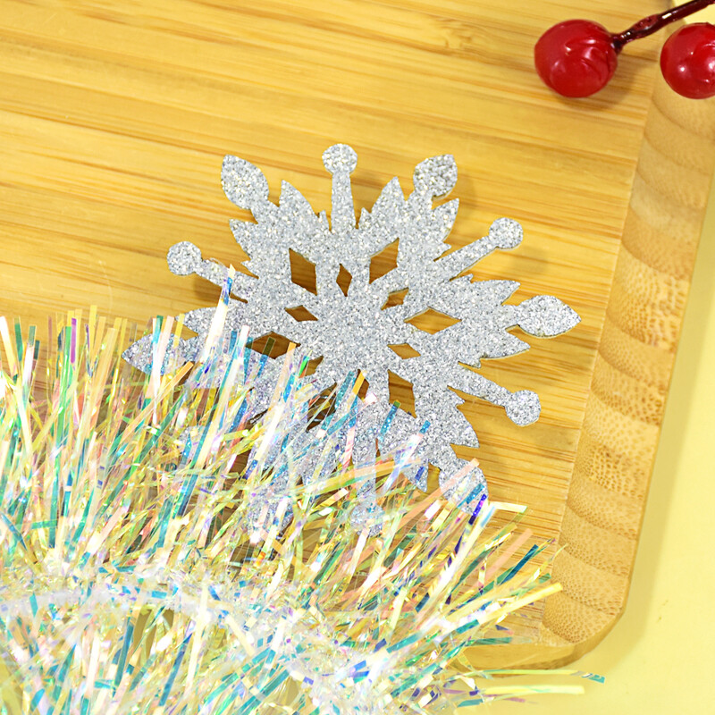 Bērnu baltas sniegpārslas formas vizulis dekoratīvs matu turētājs stīpa Ziemassvētku skatuves uzstāšanās kostīmu aksesuāri matu aksesuāri