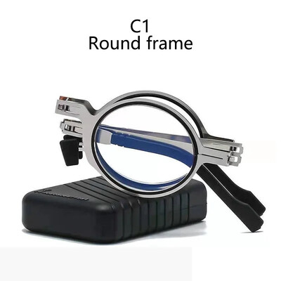 Összecsukható olvasószemüvegek Összehajtható presbyopia szemüvegek férfi női vintage számítógépes szemüveg tokkal 1,0 1,5 2,0 2,5 3,0 3,5 4,0