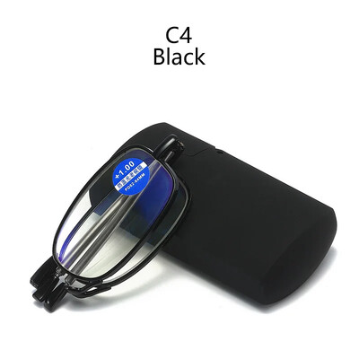 Összecsukható olvasószemüvegek Összehajtható presbyopia szemüvegek férfi női vintage számítógépes szemüveg tokkal 1,0 1,5 2,0 2,5 3,0 3,5 4,0