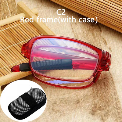 Összecsukható olvasószemüvegek Összehajtható presbyopia szemüvegek férfi női vintage számítógépes szemüveg tokkal 1,0 1,5 2,0 2,5 3,0 3,5 4,0