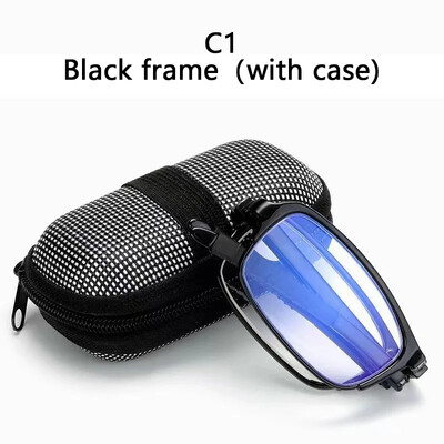 Összecsukható olvasószemüvegek Összehajtható presbyopia szemüvegek férfi női vintage számítógépes szemüveg tokkal 1,0 1,5 2,0 2,5 3,0 3,5 4,0