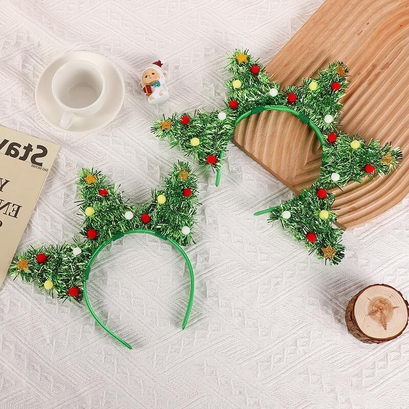 Karácsonyi party dekorációs fejpánt Karácsonyfa csillag hajlabda dekoráció fejpánt gyermek dekoráció ajándék fejpánt