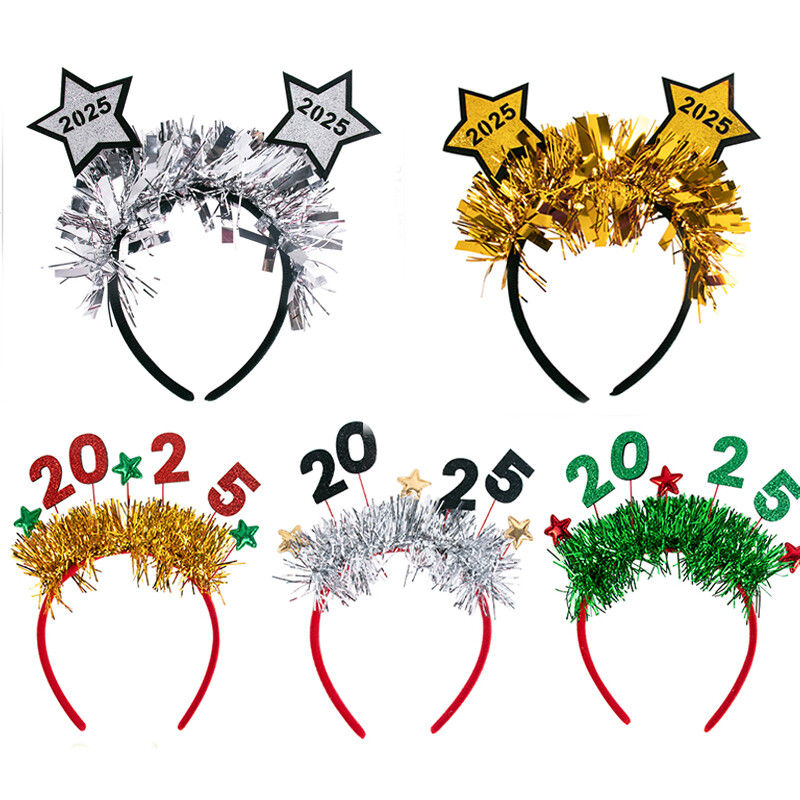 2025 újévi hajpántok gyerekeknek felnőtteknek karácsonyi színes fejpántok fényes színes fejpántok karneváli karácsonyi parti dekoráció