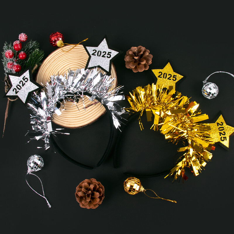 2025 újévi hajpántok gyerekeknek felnőtteknek karácsonyi színes fejpántok fényes színes fejpántok karneváli karácsonyi parti dekoráció