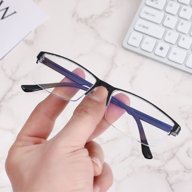 Anti-kék sugárzás olvasószemüvegek férfi női kiváló minőségű félkeretes dioptriás szemüvegek üzleti férfi presbyopiás szemüvegek +1,0-+4,0