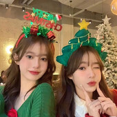 Ins Kalėdų eglutės skrybėlė Kūrybiški kalėdiniai galvos apdangalai mergaitėms Blizgesys Kalėdų galvos juosta vakarėlio kostiumas Naujųjų metų dekoro reikmenys