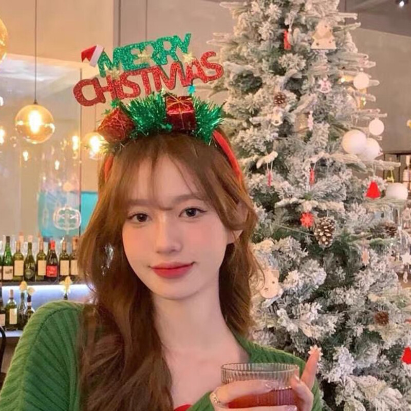 Ins Kalėdų eglutės skrybėlė Kūrybiški kalėdiniai galvos apdangalai mergaitėms Blizgesys Kalėdų galvos juosta vakarėlio kostiumas Naujųjų metų dekoro reikmenys