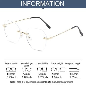 -1,0~-4,0 Frameless Frame Anti Blue-ray Eyewear Optical Glasses Glasses Myopia