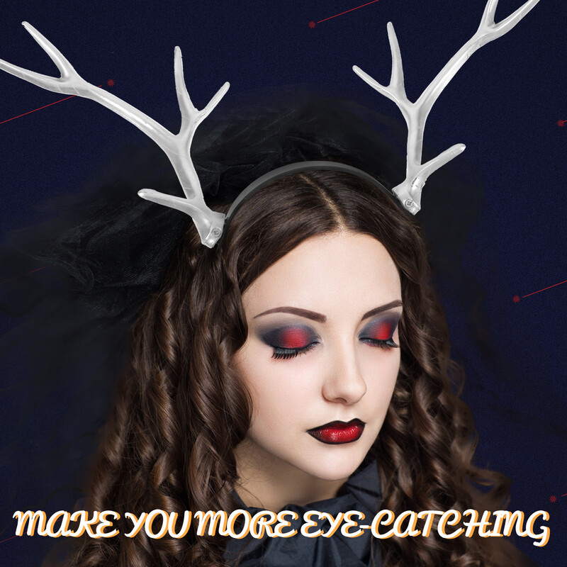 1vnt Kalėdinė galvos juosta Kalėdų ragų plaukų lankas Elnio elnio ragai plaukų juostelės Hallowmas Kalėdų Cosplay galvos apdangalų festivalis