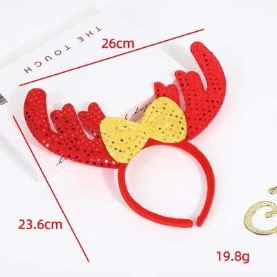 Ziemassvētku rotājumu galvas saite Ziemassvētku ballītes rekvizīti Galvas saite Bērnu dāvanu vizuļi Piecstaru zvaigžņu galvas saite