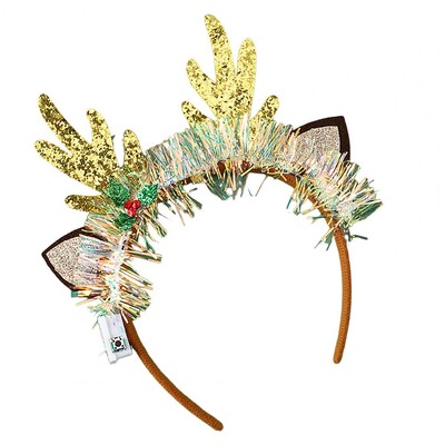 Svētku ballītes rekvizīti Kvēlojoša Ziemassvētku galvas saite Svētku Ziemassvētku eglīte Brieža raga formas matu lenta ballītes dekorācija Priecīga dāvana