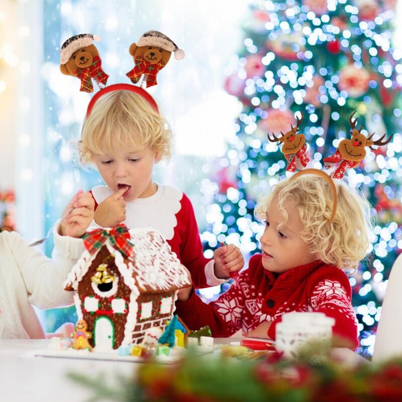 Jauka matu lente svētku brīvdienu matu aksesuāri Jauki Ziemassvētku galvas lentes pieaugušajiem bērniem ar Ziemassvētku vecīša ziemeļbrieža sniegavīru
