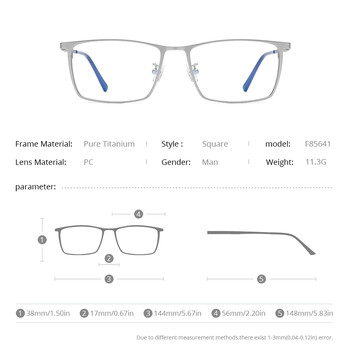 Σκελετός ανδρικών τετράγωνων γυαλιών FOEX Pure Titanium Glasses 2020 Νέοι ανδρικοί κλασικοί σκελετοί γυαλιών οράσεως F85641