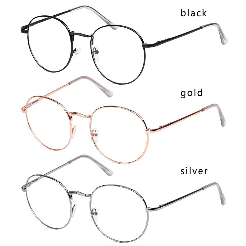 Ramă de ochelari rotunzi, metal, vintage, femei, bărbați, lentile transparente pentru prezbiopie, ochelari, ochelari, hipermetropie, unisex