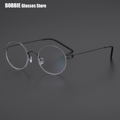 Design Danemarca Ochelari Mici Rotunzi Cadru fără șuruburi Ultra Ușoare 4g Air Pur Titanium Ochelari Bărbați Ochelari cu jantă retro Stil coreean
