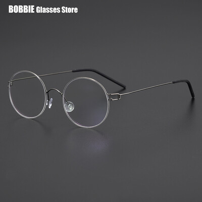 Design Danemarca Ochelari Mici Rotunzi Cadru fără șuruburi Ultra Ușoare 4g Air Pur Titanium Ochelari Bărbați Ochelari cu jantă retro Stil coreean