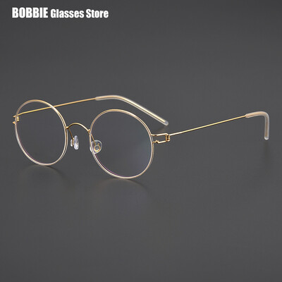 Design Danemarca Ochelari Mici Rotunzi Cadru fără șuruburi Ultra Ușoare 4g Air Pur Titanium Ochelari Bărbați Ochelari cu jantă retro Stil coreean