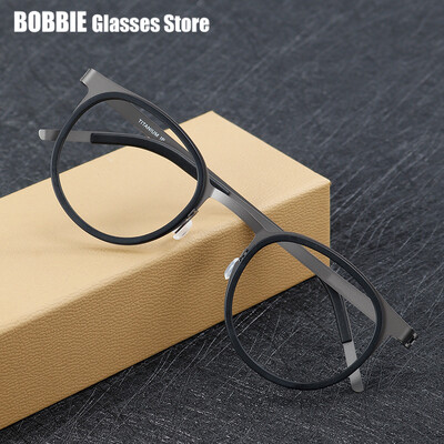 Design de marcă Danemarca Rame de ochelari Bărbați Femei Ochelari de vedere vintage rotunzi din titan Ochelari fără șuruburi Ochelari pentru miopie Optical 9704