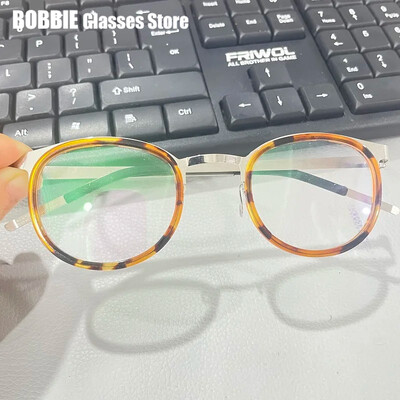 Design de marcă Danemarca Rame de ochelari Bărbați Femei Ochelari de vedere vintage rotunzi din titan Ochelari fără șuruburi Ochelari pentru miopie Optical 9704