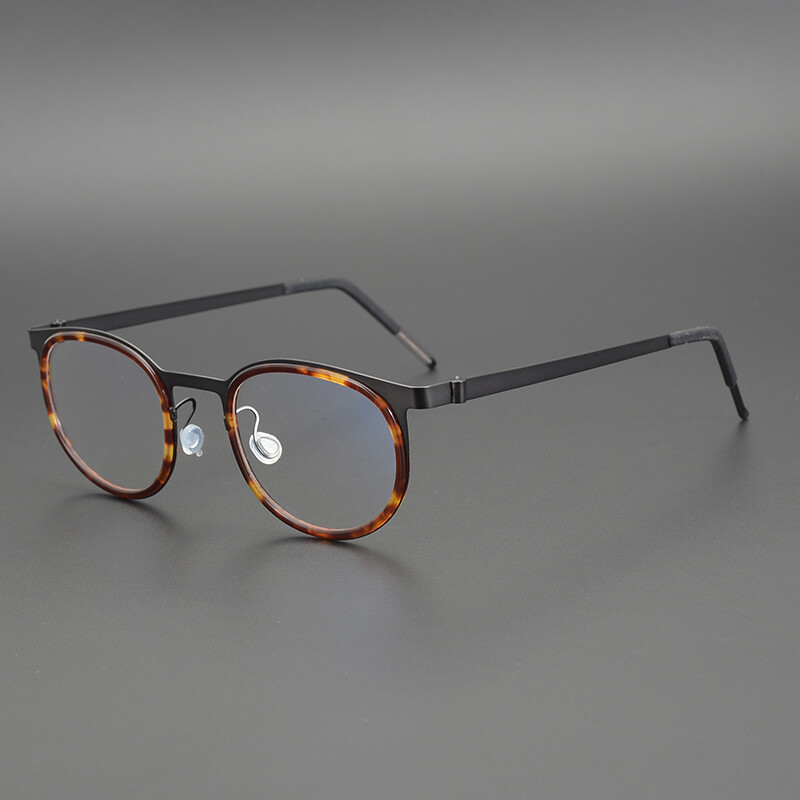 Design de marcă Danemarca Rame de ochelari Bărbați Femei Ochelari de vedere vintage rotunzi din titan Ochelari fără șuruburi Ochelari pentru miopie Optical 9704