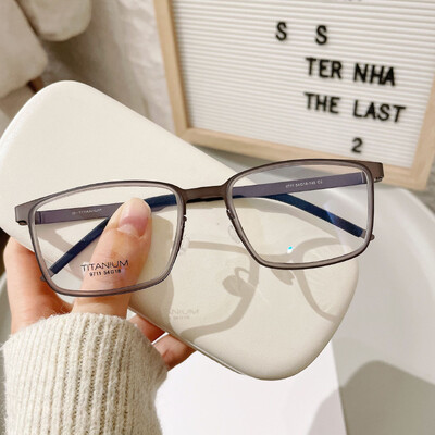 Danijos prekės ženklo reprodukcija Rankų darbo gryno titano itin lengvi akiniai be varžtų dizaino stačiakampio rėmelio verslo vyriški akiniai