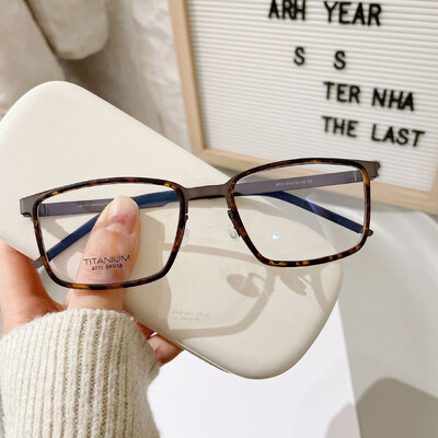 Danijos prekės ženklo reprodukcija Rankų darbo gryno titano itin lengvi akiniai be varžtų dizaino stačiakampio rėmelio verslo vyriški akiniai
