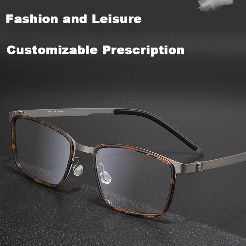 Danijos prekės ženklo reprodukcija Rankų darbo gryno titano itin lengvi akiniai be varžtų dizaino stačiakampio rėmelio verslo vyriški akiniai