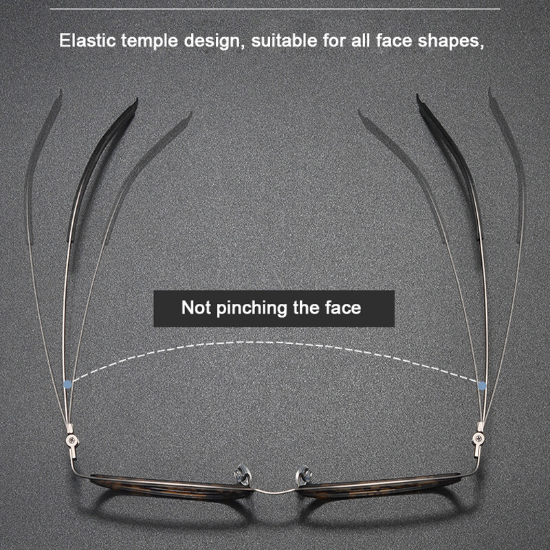 Danijos prekės ženklo reprodukcija Rankų darbo gryno titano itin lengvi akiniai be varžtų dizaino stačiakampio rėmelio verslo vyriški akiniai